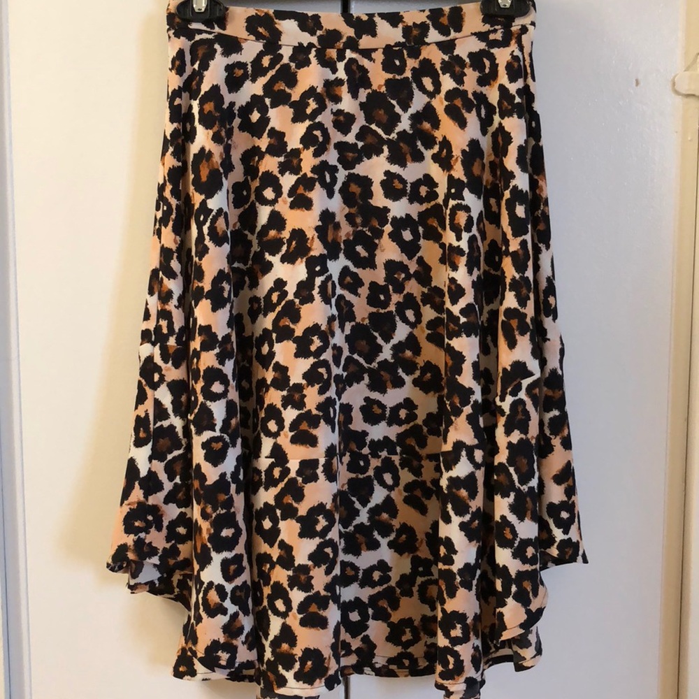 High Waisted Leopard Print Circle Skirt